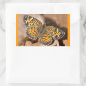 ブラウンとオレンジの蛾のアパレルとギフト 長方形シール (バッグ)