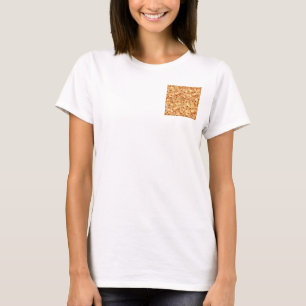 ブラウンとクリームのコブル模様のパッチワーク・テラゾーパターン Tシャツ