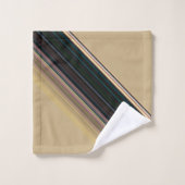 ブラウンとグリーンストライプ バスタオルセット (ウォッシュタオル)