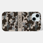 ブラウンとグレー カモフラージュ オリジナル Case-Mate iPhoneケース (裏面 (横))