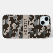 ブラウンとグレー カモフラージュ オリジナル Case-Mate iPhoneケース (裏面 (横))
