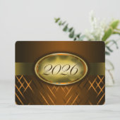 ブラウンとゴールドのクラスオブ2026 招待状 (スタンド正面)