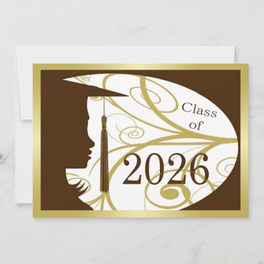 ブラウンとゴールドのシルエット 2026 カード (正面)