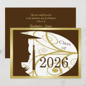 ブラウンとゴールドのシルエット 2026 カード (正面/裏面)