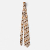 ブラウンとサンドの水彩ストライプ ネクタイ (裏面)