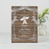 ブラウンとシルバーのメキシコのバプテスマのチャロ招待状 招待状 (スタンド正面)