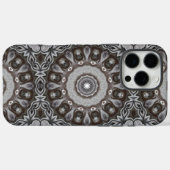 ブラウンとシルバーの万華鏡マンダラ柄 Case-Mate iPhoneケース (裏面 (横))