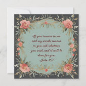 ブラウンとセージのフローラフレーム聖書の聖句 シーズンカード (正面)