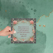 ブラウンとセージのフローラフレーム聖書の聖句 シーズンカード