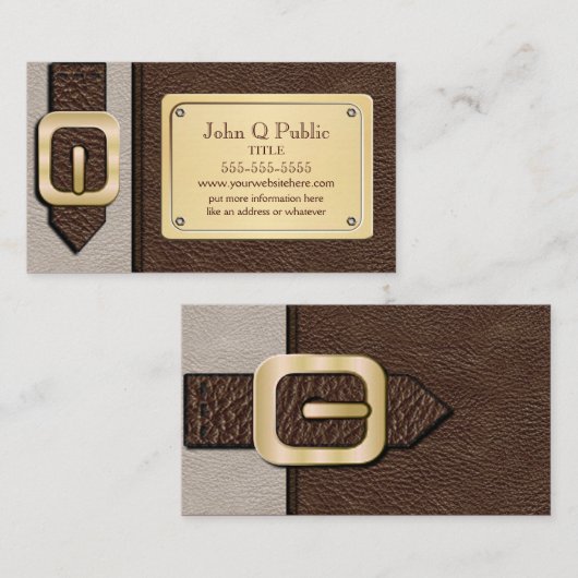 ブラウンとタンのサドルバッグ 名刺 (正面/裏面)