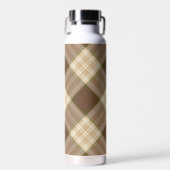 ブラウンとタンのプレイド ウォーターボトル (正面)