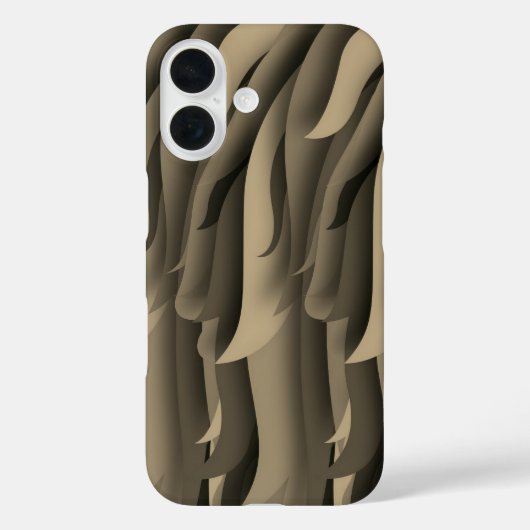 ブラウンとタンのモダンアートの波 Case-Mate iPhoneケース (裏面)