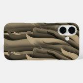 ブラウンとタンのモダンアートの波 Case-Mate iPhoneケース (裏面 (横))