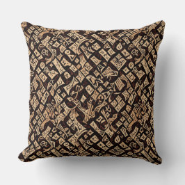 ブラウンとタンの抽象芸術モザイク クッション