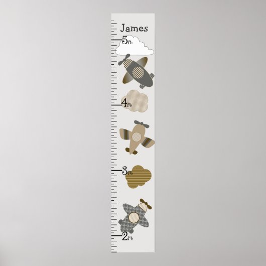 ブラウンとタンの飛行機保の成長グラフ8x44! ポスター (正面)