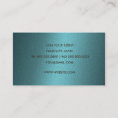 ブラウンとティール（緑がかった色）の結晶とレースの名刺 名刺 (裏面)