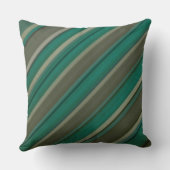 ブラウンとティール(緑がかった色)装飾用クッション クッション (裏面)