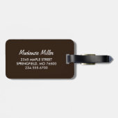 ブラウンとヒョウのプリントカスタムモノグラム ラゲッジタグ (裏面横)