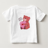 ブラウンとピンクのクマのTシャツ ベビーTシャツ (裏面)