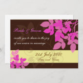 ブラウンとピンクの結婚式招待状 招待状 (正面/裏面)