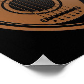 ブラウンとブラックのアコースティックエレクトリックギター陰陽 ポスター (角)