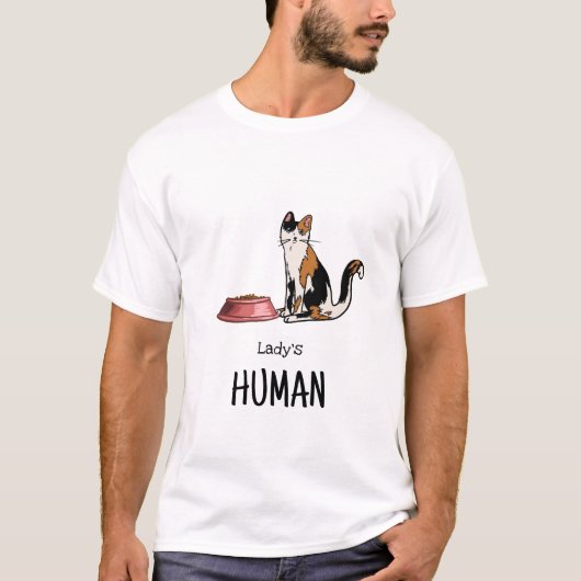 ブラウンとブラックのキャリコ猫Tシャツ Tシャツ (正面)