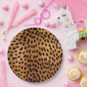 ブラウンとブラックのチーズアニマルプリント ペーパープレート (パーティー)