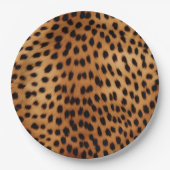 ブラウンとブラックのチーズアニマルプリント ペーパープレート (正面)