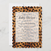 ブラウンとブラックのチーズアニマルプリント 招待状 (正面)