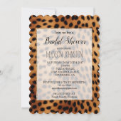 ブラウンとブラックのチーズアニマルプリント 招待状 (正面)