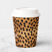 ブラウンとブラックのチーズアニマルプリント 紙コップ (左)