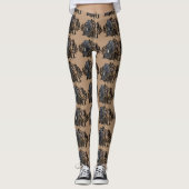 ブラウンとブラックのニューフィーズレギンス レギンス (正面)