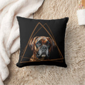 ブラウンとブラックのブリンドルボクサーラボドッグ クッション (ブランケット)