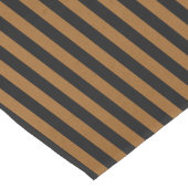 ブラウンとブラックストライプの ミディアムテーブルランナー (コーナー)