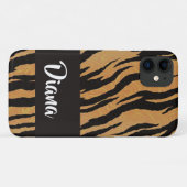 ブラウンとブラックタイガープリント Case-Mate iPhoneケース (裏面(横))