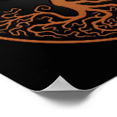 ブラウンとブラックツリーオブライフ陰陽 ポスター (角)