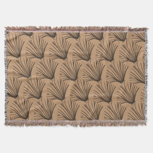 ブラウンとブラック素朴 スローブランケット (正面)