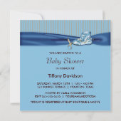 ブラウンとブルーのヴィンテージ男の赤ちゃんシャワー 招待状 (裏面)