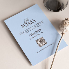 ブラウンとブルーの結婚式の詳細 オンラインRSVP エンクロージャーカード