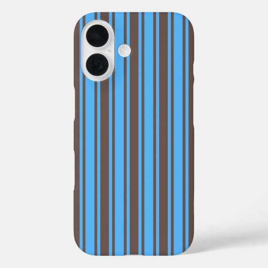 ブラウンとブルーの飴ストライプ Case-Mate iPhoneケース (裏面)