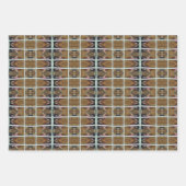 ブラウンとベージュのアーストーン ラッピングペーパーシート (正面3)