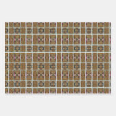 ブラウンとベージュのアーストーン ラッピングペーパーシート (正面2)