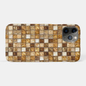 ブラウンとベージュのモザイクタイル壁 Case-Mate iPhoneケース (裏面(横))