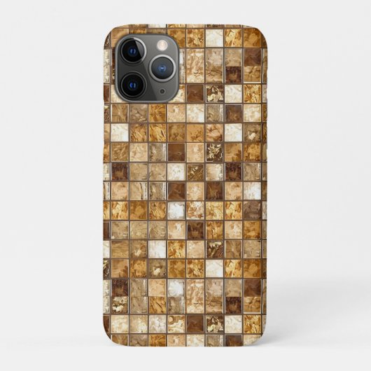 ブラウンとベージュのモザイクタイル壁 Case-Mate iPhoneケース (裏)