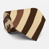 ブラウンとベージュの対角ストライプのタイ ネクタイ (ロール)
