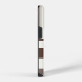 ブラウンとベージュの幾何学柄長方形 iPhoneケース (右側面)