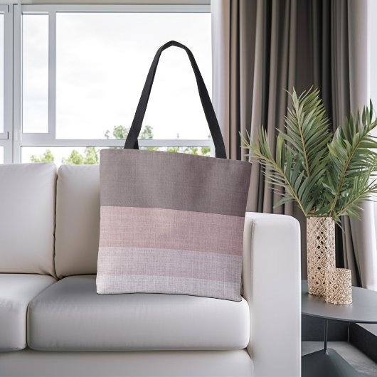 ブラウンとベージュストライプのだ トートバッグ