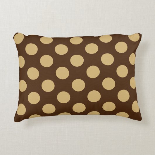 ブラウンとベージュ点々のある アクセントクッション (正面)