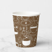 ブラウンとホワイトのコーヒーポットパーティーカップ 紙コップ (右)