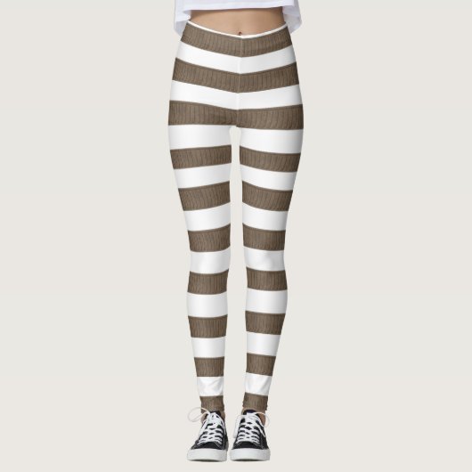 ブラウンとホワイトのレギンス レギンス (正面)